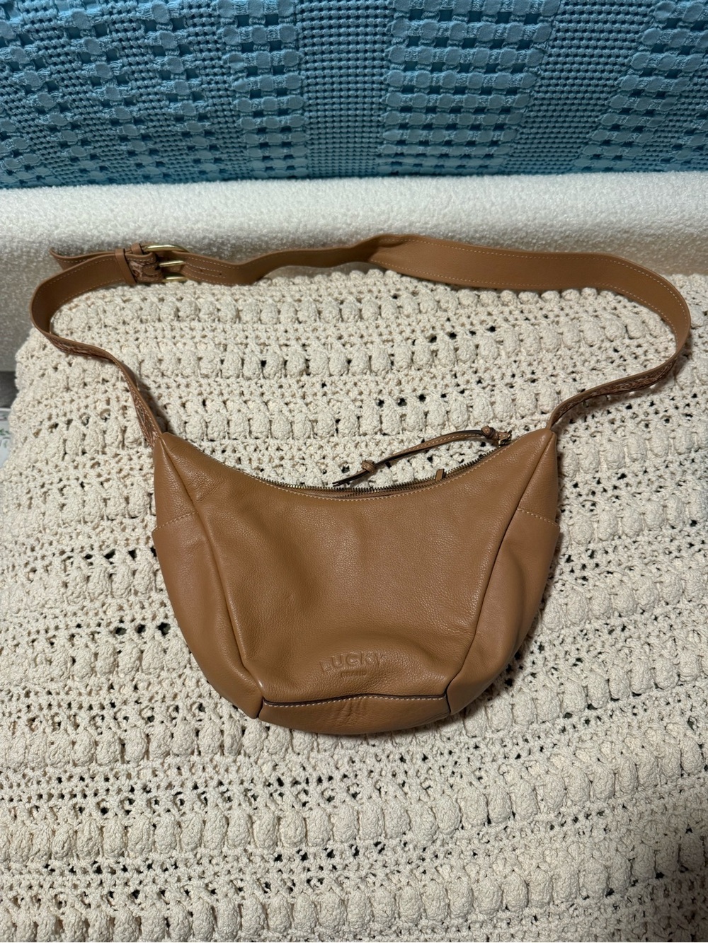 Lucky Brand Tan Leather Crossbody Bag